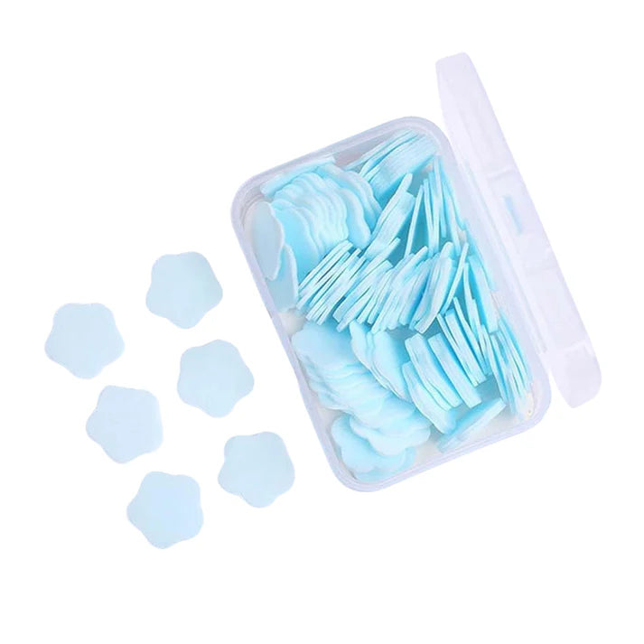 Mini Portable Travel Soap Paper Sheets Flower Shape (100 Pcs Set Approx / Mix Color) - Bestselling Products