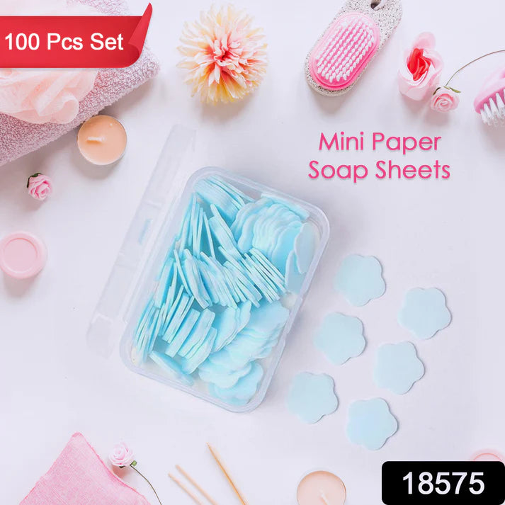 Mini Portable Travel Soap Paper Sheets Flower Shape (100 Pcs Set Approx / Mix Color) - Bestselling Products