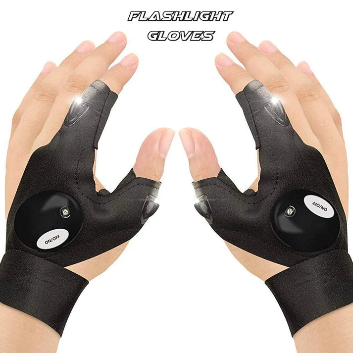 LED Flashlight Gloves Gifts for Men (Hand Gloves Light / 1 Pair) - Garden Tools