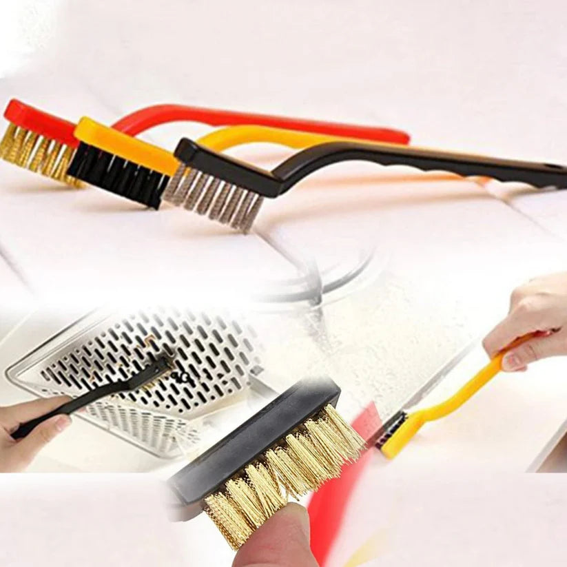 3 Pc Mini Wire Brush Set for cleaning (Brass, Nylon, Stainless Steel Bristles) - Bestselling Products