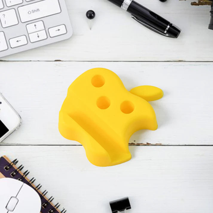 Multi-Functional Apple-Shaped Plastic Mobile Stand with Pen Holder (1 Pc / Mix Color) - Electronics