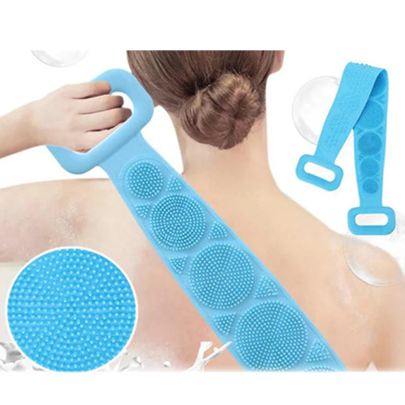 Silicone Body Back Scrubber Double Side Bathing Brush for Skin Deep Cleaning, Scrubber Belt  - Bestselling Products