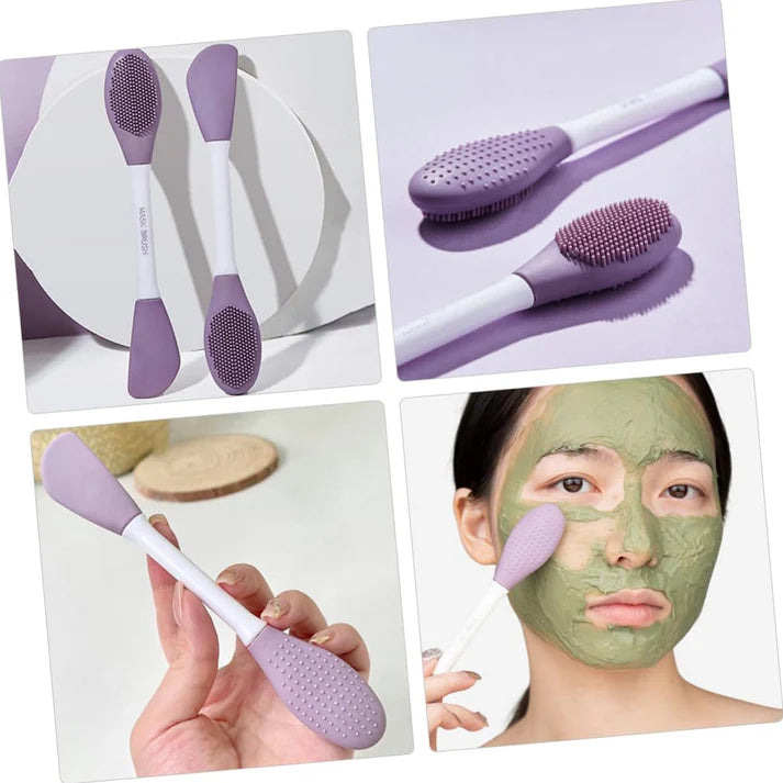 Double-Headed Silicone Mask Brush – Facial Cleansing & Mask Application Tool (1 Pc) - Bestselling Products
