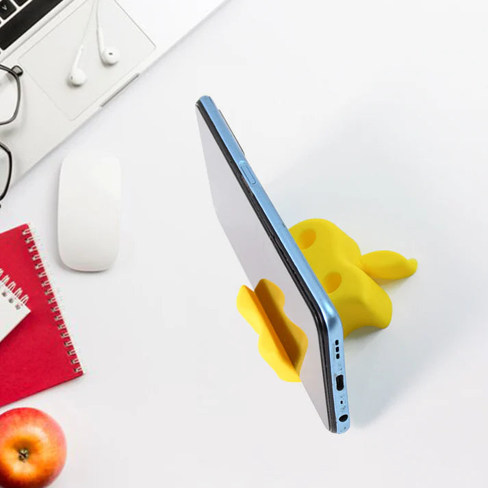 Multi-Functional Apple-Shaped Plastic Mobile Stand with Pen Holder (1 Pc / Mix Color) - Electronics