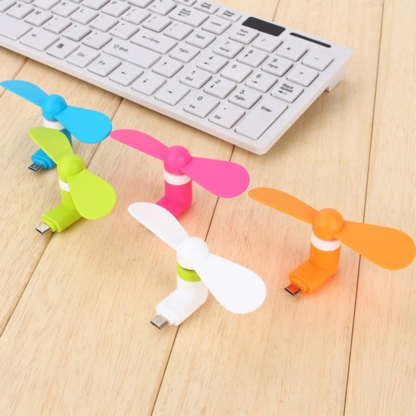 mini USB fan For Having cool air instantly, anywhere and anytime purposes (Micro Port / Mix Color) - Bestselling Products