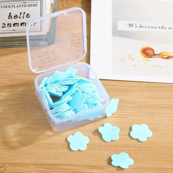 Mini Portable Travel Soap Paper Sheets Flower Shape (100 Pcs Set Approx / Mix Color) - Bestselling Products