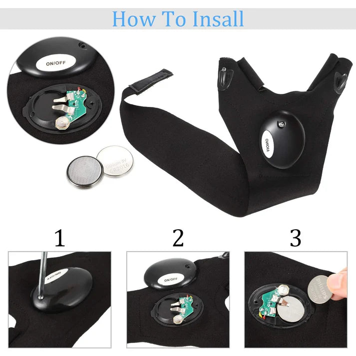 LED Flashlight Gloves Gifts for Men (Hand Gloves Light / 1 Pair) - Garden Tools