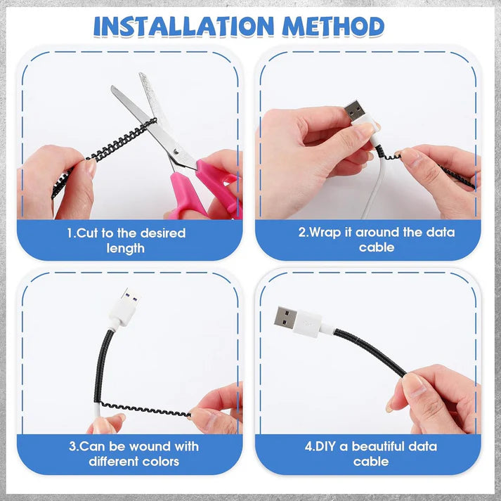 Metallic Cable Protector for Cords & Headphones (Spiral Wrap) - Bestselling Products