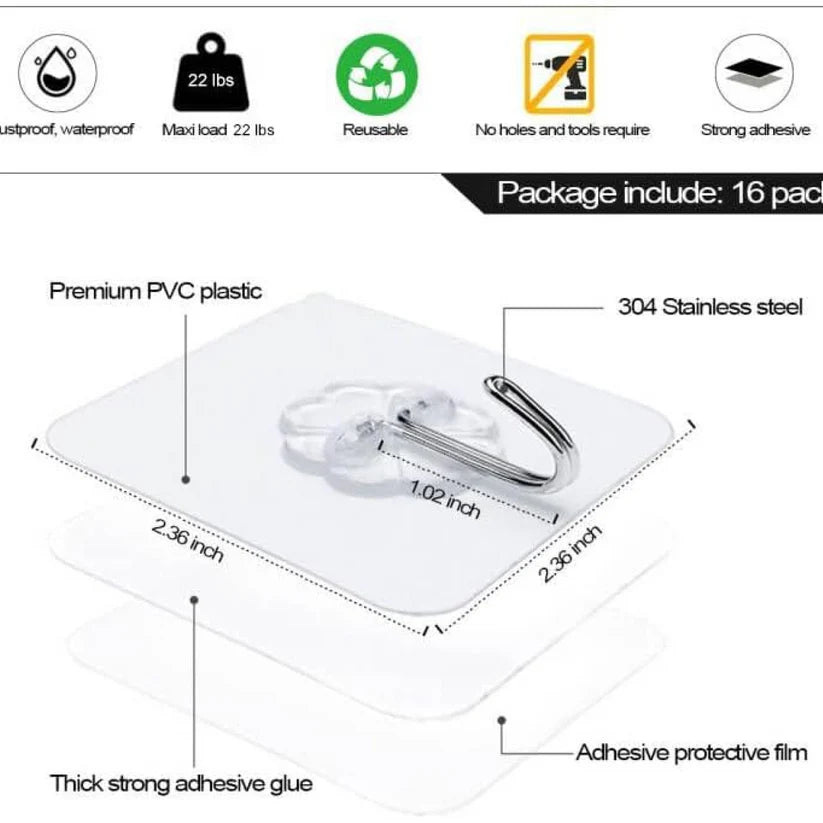 Heavy Duty Flower Adhesive Wall Hooks - (10 Pc / Set)  - Bestselling Products