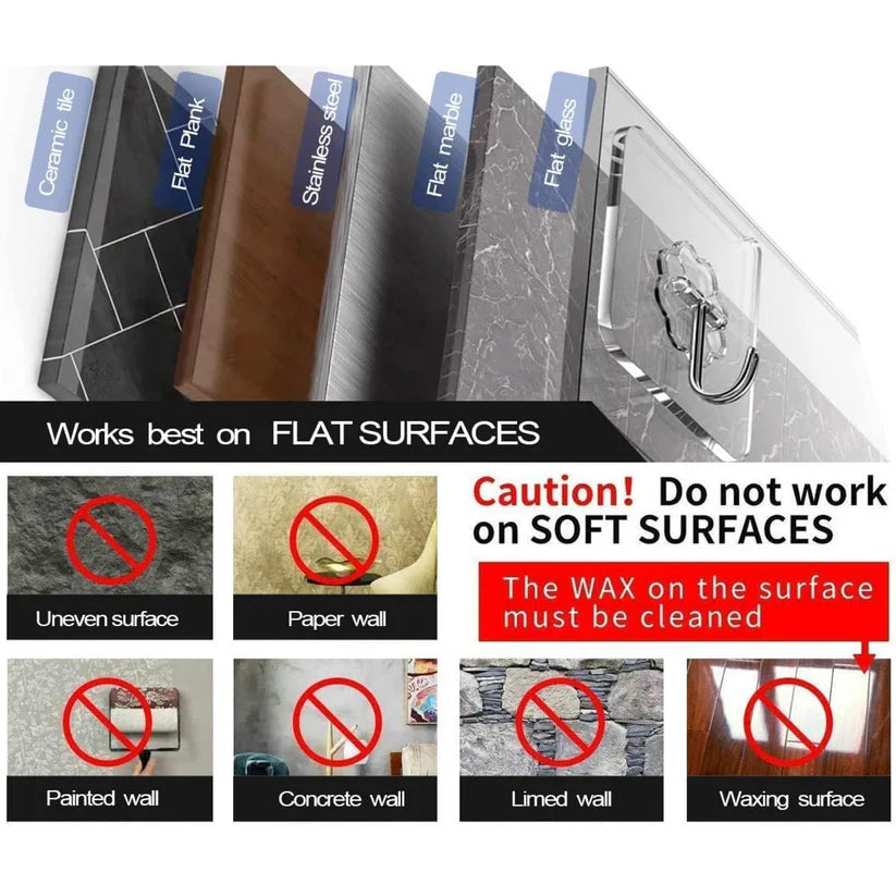 Heavy Duty Flower Adhesive Wall Hooks - (10 Pc / Set)  - Bestselling Products