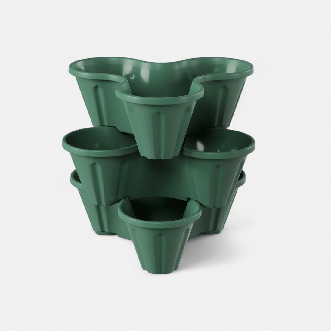 3 Tier Tower/Stackable Planter Black