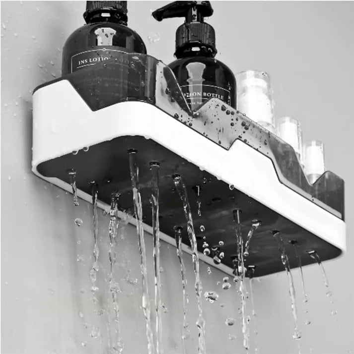 Adhesive Storage Rack, Wall Mounted Plastic Shelf Organizer for Bathroom(pack of 1) - Bestselling Products