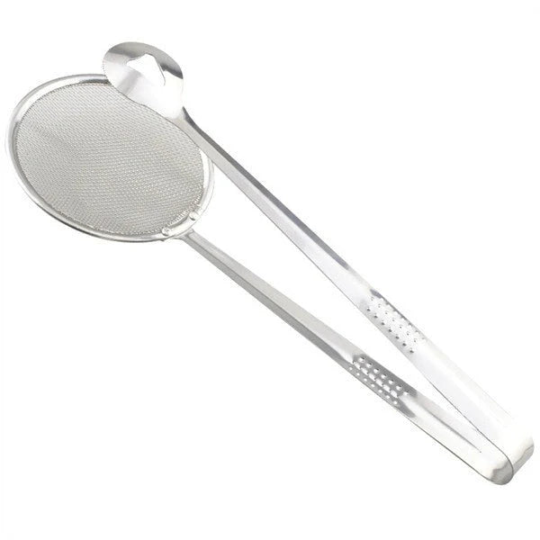 2In1 Stainless Steel Filter Spoon with Clip Food Kitchen Oil-Frying Multi-Functional  - Bestselling Products