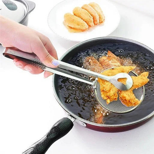 2In1 Stainless Steel Filter Spoon with Clip Food Kitchen Oil-Frying Multi-Functional  - Bestselling Products