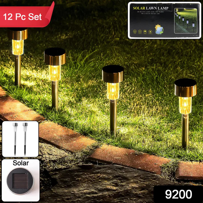 Solar Lawn Lamp Set of 12 Pc - Garden Tools