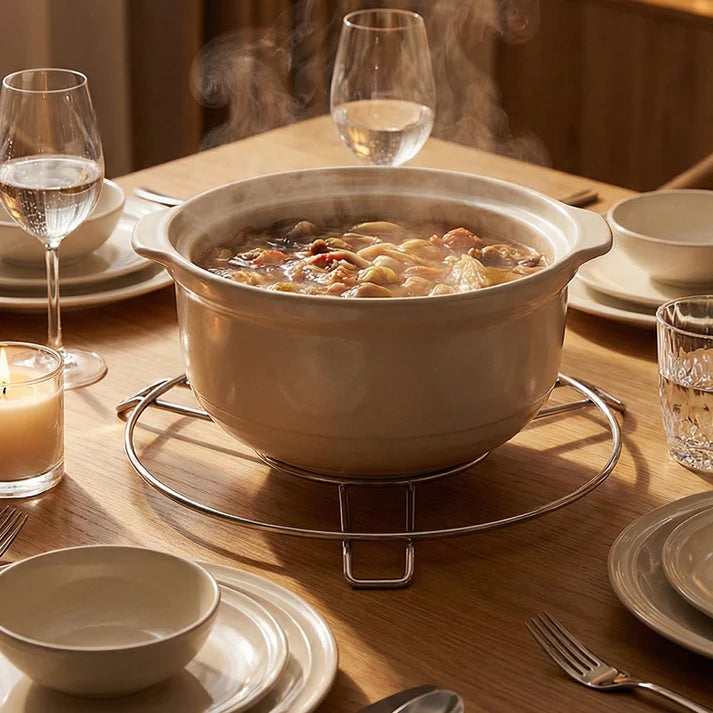 Stainless Steel Round Table Ring Hot Pot Stand (1 Pc)  -Home & Kitchen