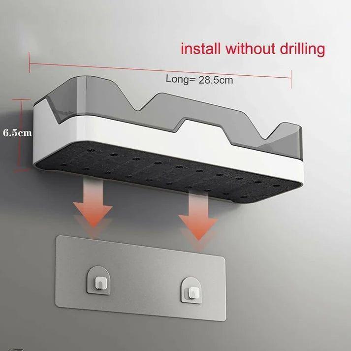 Adhesive Storage Rack, Wall Mounted Plastic Shelf Organizer for Bathroom(pack of 1) - Bestselling Products