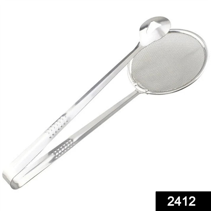 2In1 Stainless Steel Filter Spoon with Clip Food Kitchen Oil-Frying Multi-Functional  - Bestselling Products