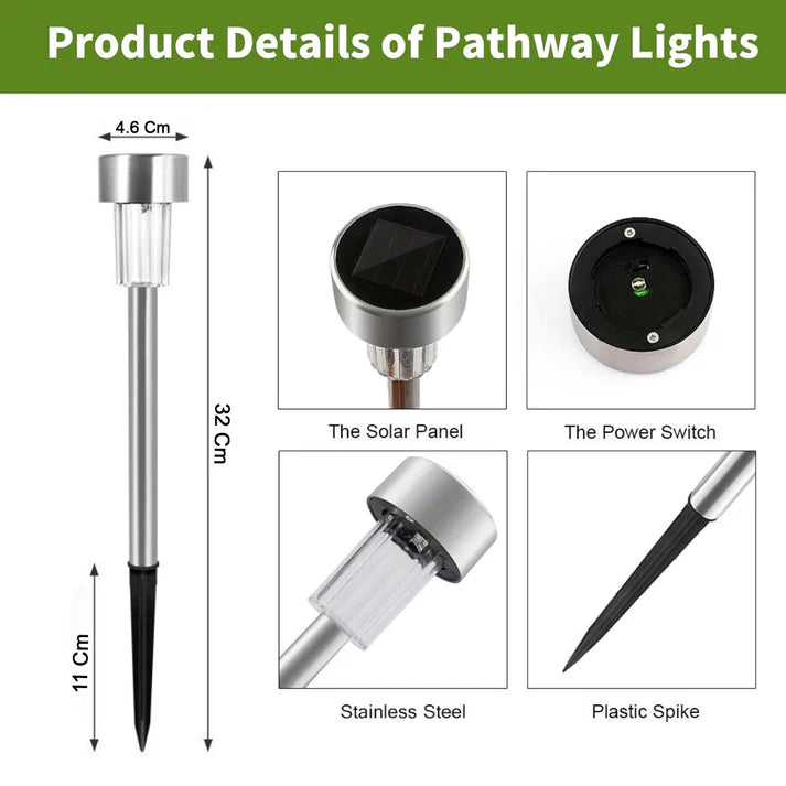 Solar Lawn Lamp Set of 12 Pc - Garden Tools